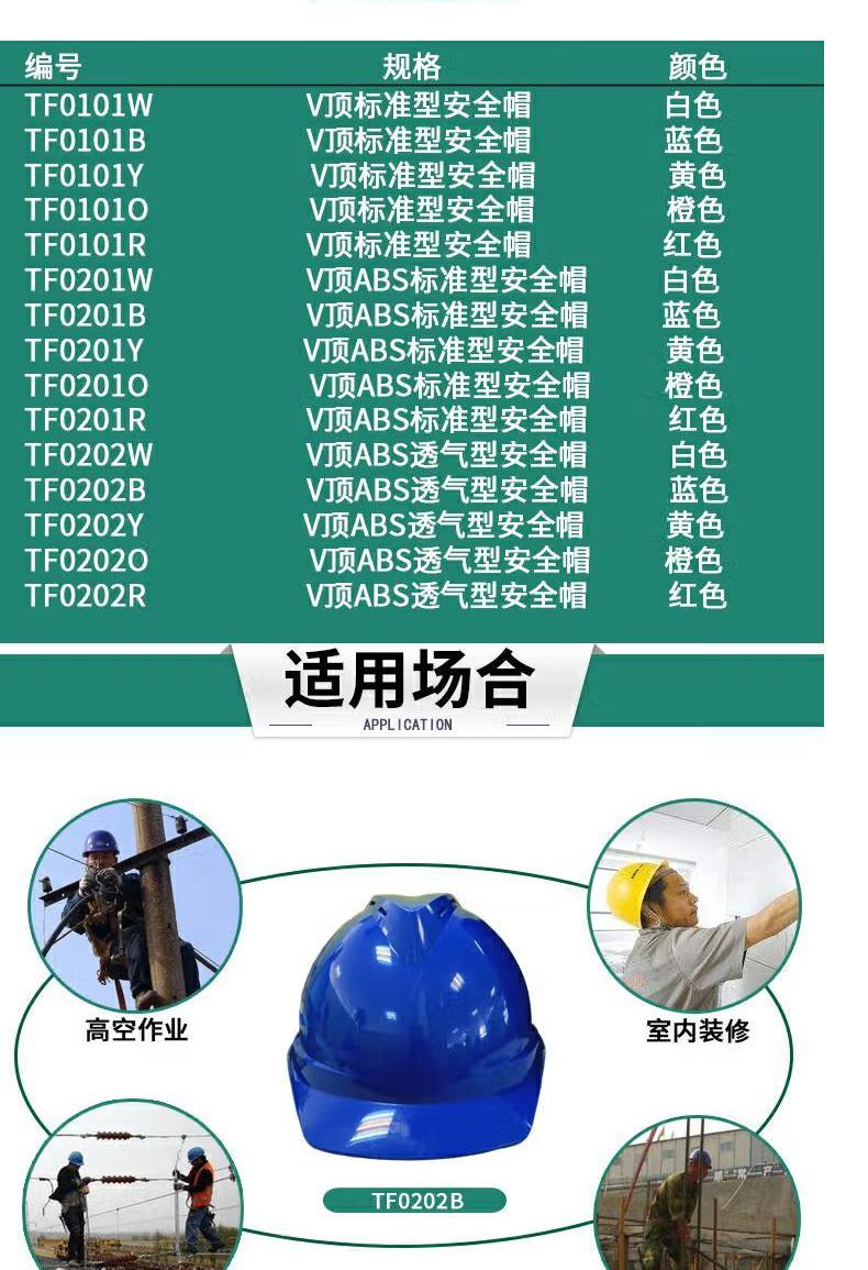 V顶标准型安全帽-蓝色(图1)